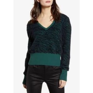 Astr The Label Tiger Green V Neck